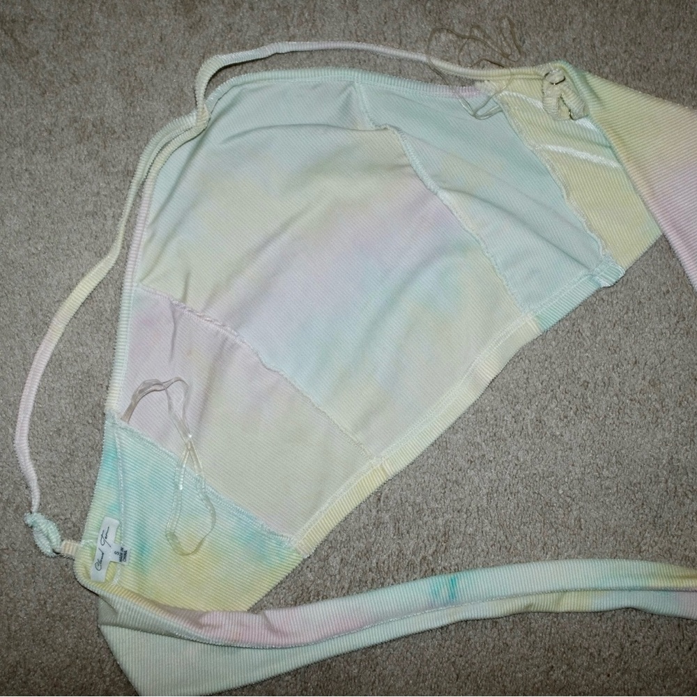 Women’s pastel tie dye summer  backless top with tie